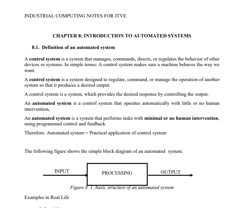 Industrial Computing Notes